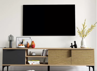 Brown-Gray TV cabinet TV lowboard Wardrobe Modern Design Rectangular Shape Living room