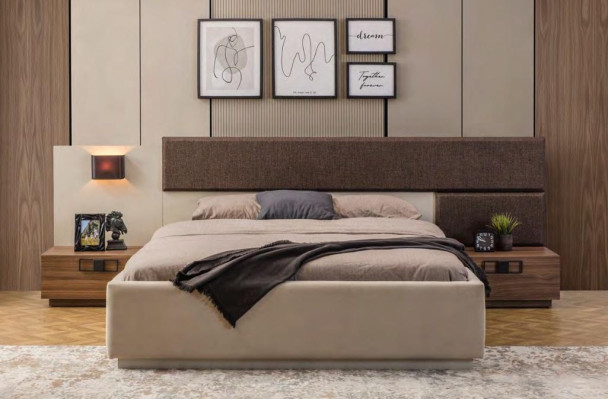 Luxurious Bedroom Suite Double bed 2x Bedside tables Corner cabinet