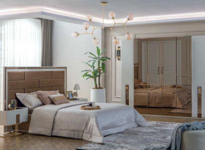 exclusive s Bedroom Set Modern Textile Bed 2x Wood Night Consoles