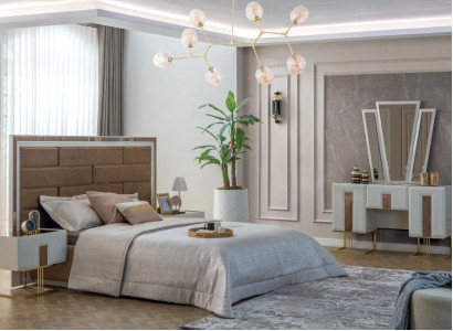 Designer Bedroom Furniture Double bed 2x Bedside tables Luxury Dressing table