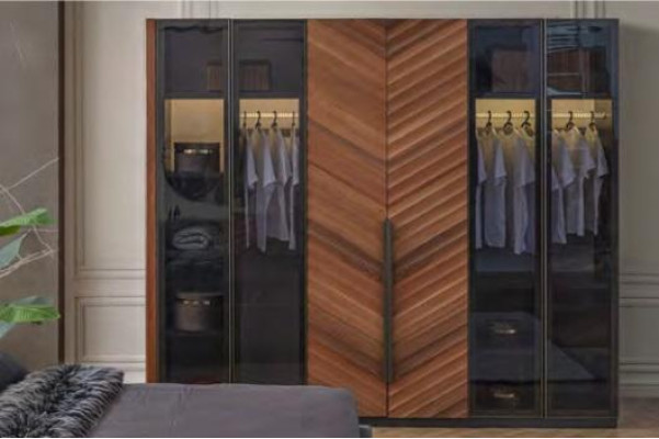 Bedroom Wardrobe Luxury Glass Cabinet Stylish Furnishings