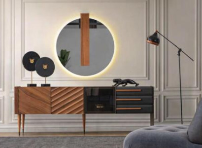 Brown-Black Luxury Sideboard Designer 3x Drawers Chest of drawers Wood Furniture