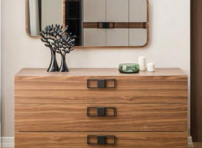 Modern Brown Bedroom Chest of drawers Elegant Drawer Compartments Wood Furniture