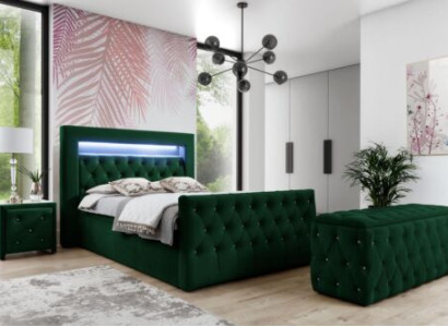 Green Bedroom Suite Complete's Set Double bed Stool Consoles