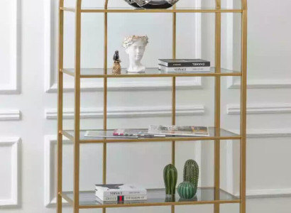 Living room Shelf Room Divider Standing Shelf Bookcase Storage Gold