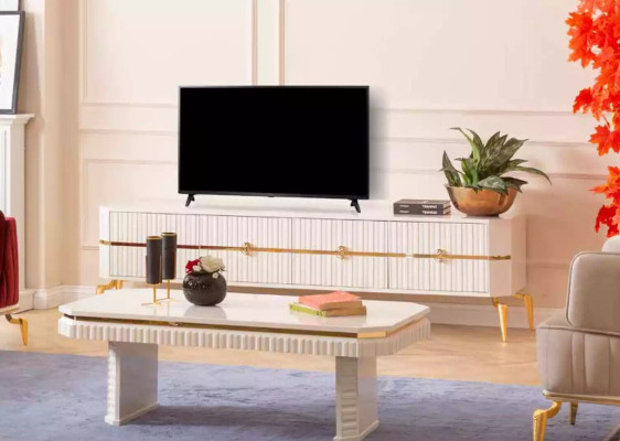 Coffee table sideboard 2-piece living room furniture table lowboard new white