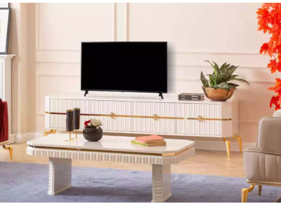 Coffee table sideboard 2-piece living room furniture table lowboard new white
