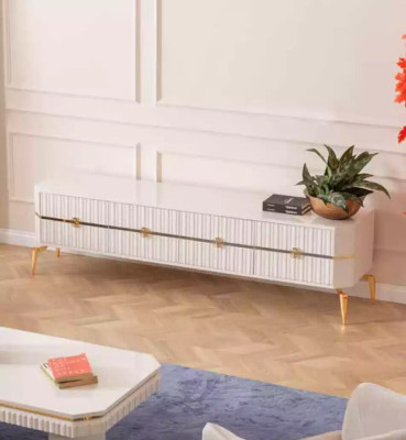 Coffee table sideboard 2-piece living room furniture table lowboard new white