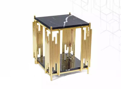 Side table Living room Furniture Material Black stainless steel Design