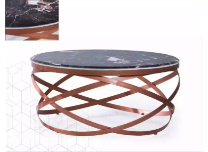 Coffee table Round Furniture Luxury new black Modern Living room Design brown