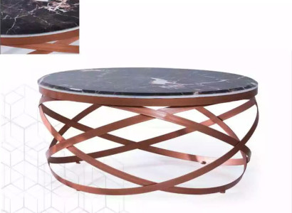 Coffee table Round Furniture Luxury new black Modern Living room Design brown