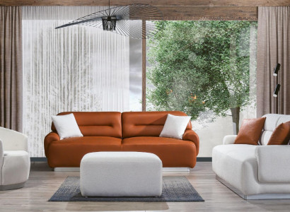 Cozy sofa set Living room Couch Seat cushions Suite 3+3+1 Stool 4 pieces