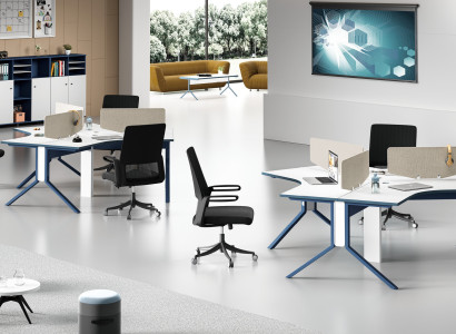 Table Office Furniture Furnishings Tables Call Center Wood 3 workstations