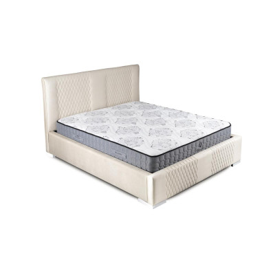Bed Beige Double bed Modern Luxury Bed Upholstery Fabric Bedroom Modern new