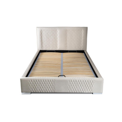 Bed Beige Double bed Modern Luxury Bed Upholstery Fabric Bedroom Modern new