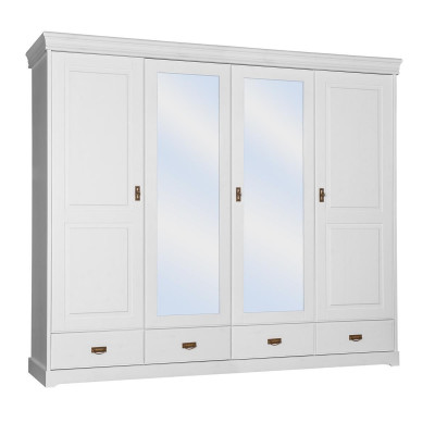 Wardrobe Country House Style Shelf Wardrobe Clothes Cabinets Wood Furniture White