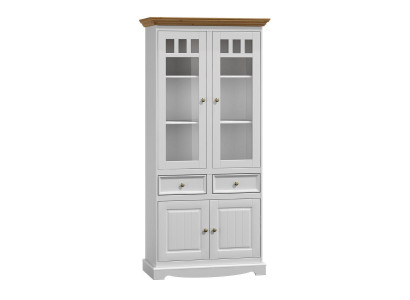 Classic Living room Furniture White Brown Wood Showcase Display case Wardrobe Furniture