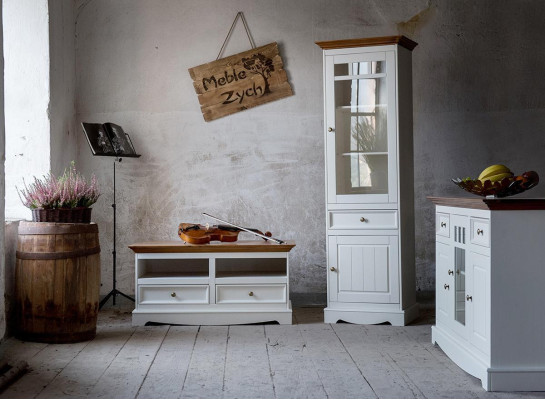 Wall unit display case country house designer furniture 3 pieces. Set Chest of drawers TV cabinet Sideboard Wood