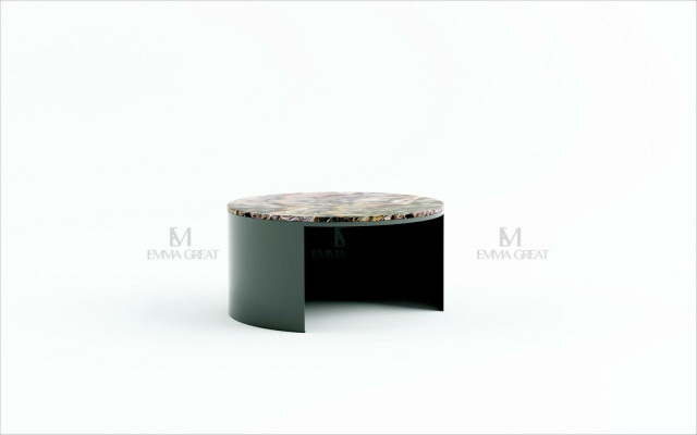 Designer Round Coffee table Living room table Coffee table Sofa Table Side Marble
