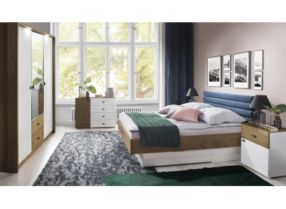 Design Bedroom 5 pcs. Set Bed Bedside tables Chest of drawers Wardrobe