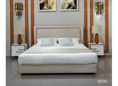 Bed Beds Wood Leather Upholstery Marriage Design Leather Hotel Boxspring Furniture 180x200
