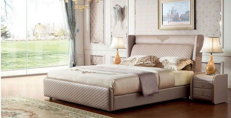 Luxury Design Bed Double Beds Bedroom Furniture Leather Bed Hotel Furnishings