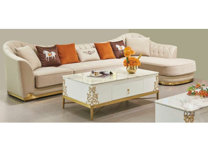 Modern sofa Corner sofa L-shape Coffee table Stool Corner sofa Upholstery Stool 2-piece. set