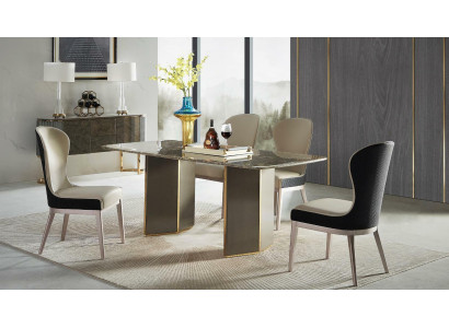 Dining table Marble Dining room Tables Table Design Wood stainless steel Luxury