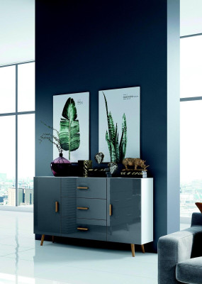 Chests of drawers Living room cupboard 140cm XL Low Boards Modern Wood Chest of drawers Sideboard