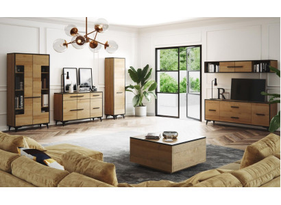 Chest of drawers Wardrobe TV stand Shelf Living room 6 pieces. Furniture Wall unit living wall set