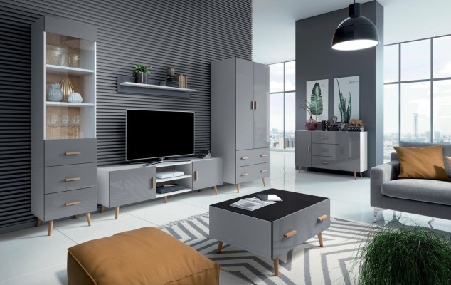 Living room Modern style wall units 4-piece set Modern Wall unit Display cabinets Shelf Wardrobe