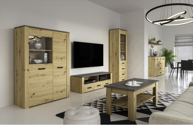 Living room sideboard 2x display case 3 pieces. Wall unit new Living room furniture Set Designer