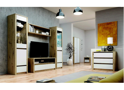 Design Living room Set Display case 2x Chest of drawers Wall unit Wall shelf Shelf Cabinets 4pcs.