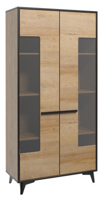 Design Chests of drawers Wardrobe Furniture Wood Luxury Wall unit Sideboard Display case 2pcs. set