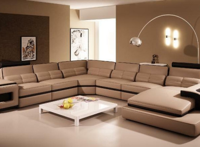 Designer Living landscape U-shape Couch Corner sofa Upholstery Suite Corner suite Sofa