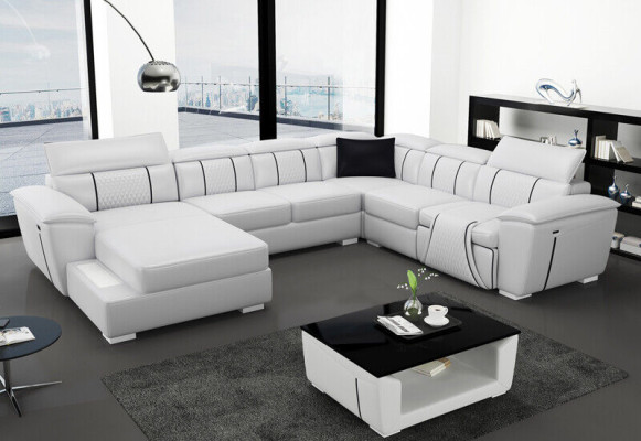 U-shape Corner sofa Sofa Couch Upholstery Suite Leather Textile Fabric