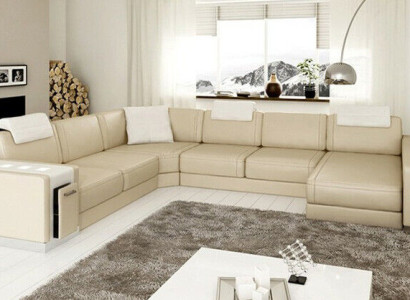 Corner sofa Sofa Living landscape U-shape Upholstery Couch Leather sofa Stool