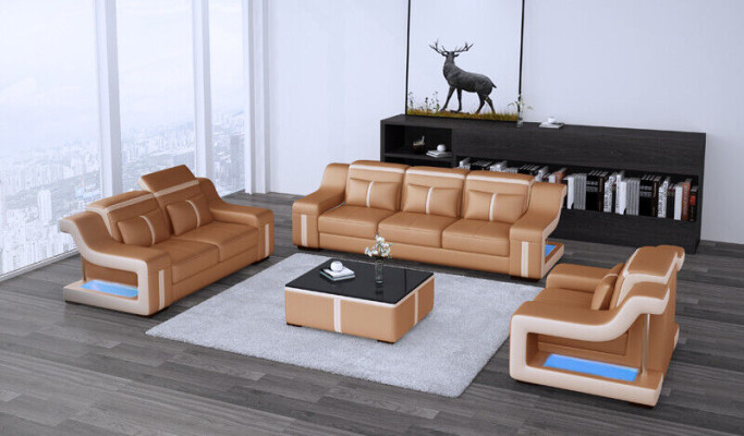 Sofa set Couch Upholstery Sofa Set 3+2 Leather Couches Sofas Complete