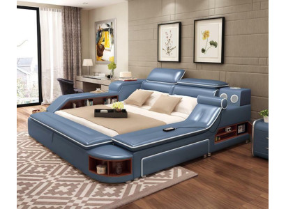 Leather Bed Beds Upholstery Double Multifunction 180x200 Leather Bed frame