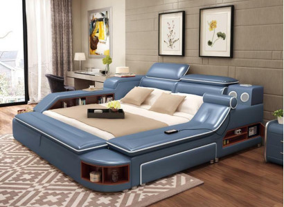 Leather Bed Beds Upholstery Double Multifunction 180x200 Leather Bed frame