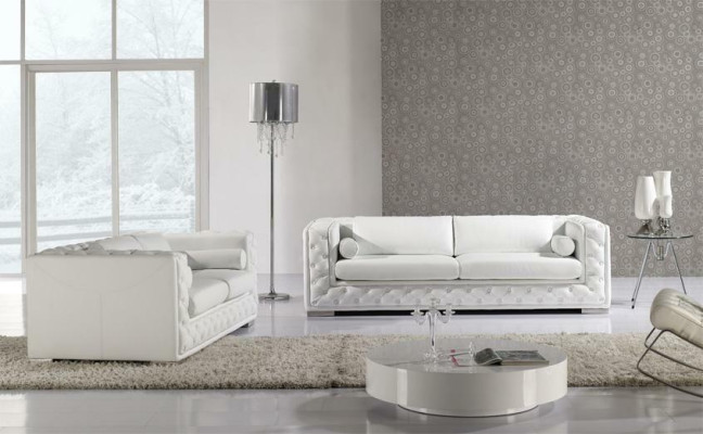 Leather sofa Couch Living landscape 3+2 Seater Suite Design Deco Modern Sofa