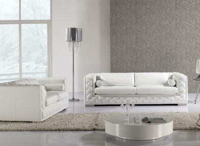 Leather sofa Couch Living landscape 3+2 Seater Suite Design Deco Modern Sofa