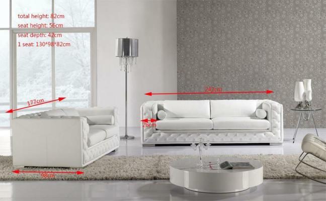 Leather sofa Couch Living landscape 3+2 Seater Suite Design Deco Modern Sofa