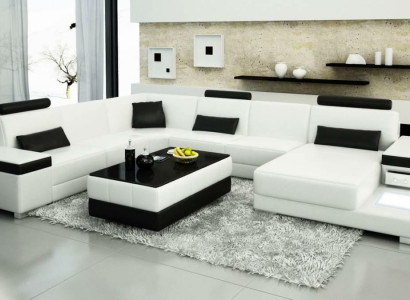 Leather sofa designer sofa U-shape living landscape couch upholstery decorative corner sofa