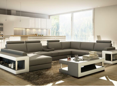 Living landscape luxury trend collection couch leather sofa sofa U-shape seat