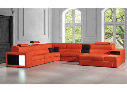 Corner sofa Leather sofa Big xxl U-shape Living landscape Sofa Decorative Couch Suite