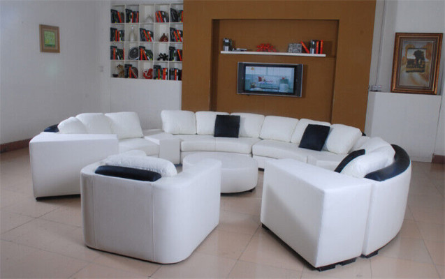 Living landscape Round Corner sofa Leather Round Couch Suite Sofa Couch Corner