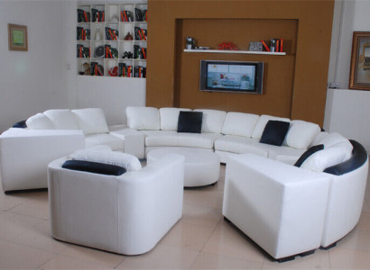 Living landscape Round Corner sofa Leather Round Couch Suite Sofa Couch Corner