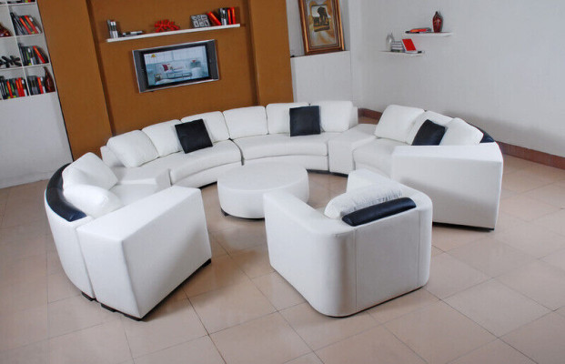 Living landscape Round Corner sofa Leather Round Couch Suite Sofa Couch Corner