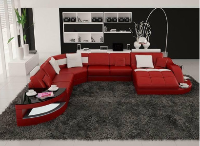 Designer Living landscape Suite Corner suite U-shape Couch Corner sofa Upholstery